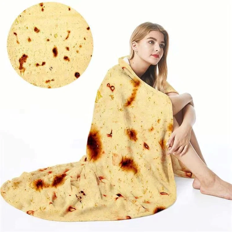 Divertidas mantas de tacos realistas, manta de franela suave novedosa de 285 GSM, manta de comida realista, regalos divertidos para amigos 150x150cm