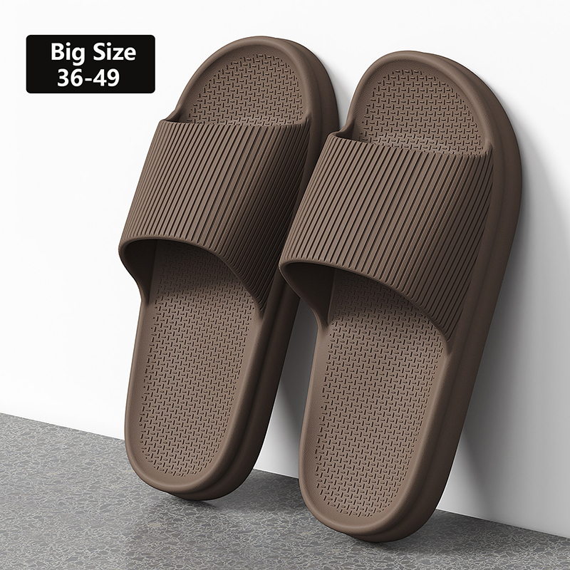 Sandal Pria Ukuran Besar 48-49 Sandal Rumah Sol Datar EVA Dalam dan Luar Ruangan untuk Wanita Pria Sandal Sepatu Pantai Pasangan Anti-selip Lembut