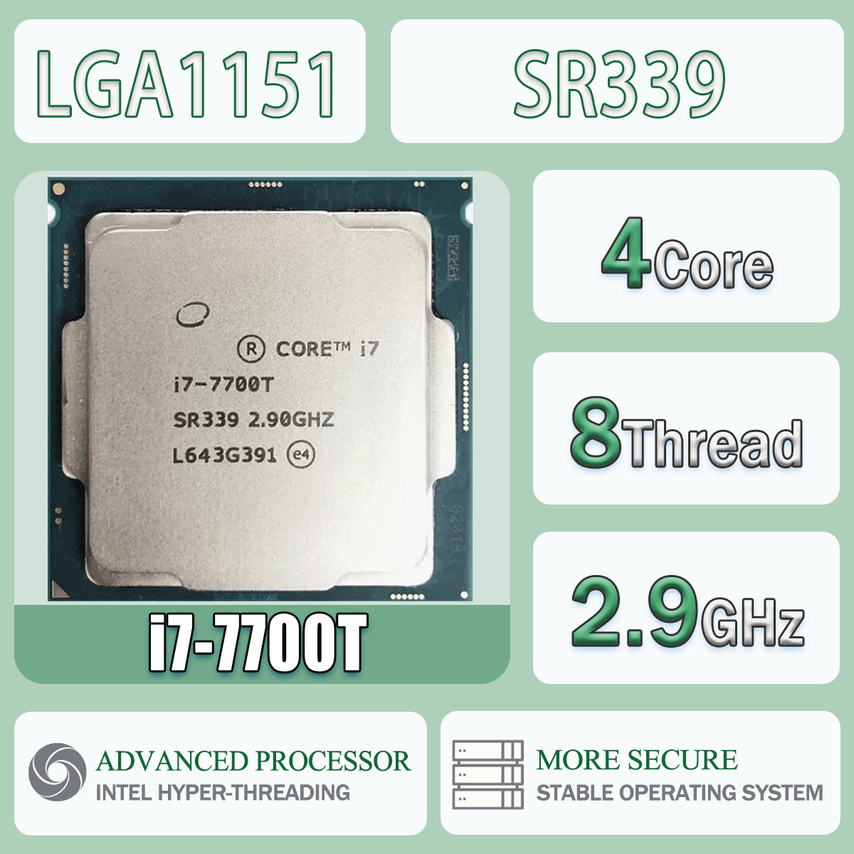 Procesor Intel Core I7-7700T 2.9GHz 4 rdzenie 8 wątków I7 7700T CPU do komputera serwerowego LGA1151