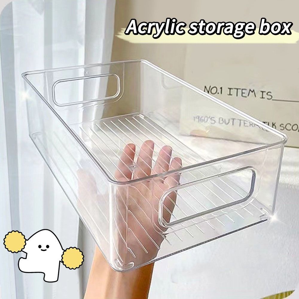 Cajón organizador transparente, contenedor apilable para frutas, alimentos, libros, cosméticos, joyas, caja de almacenamiento, nevera
