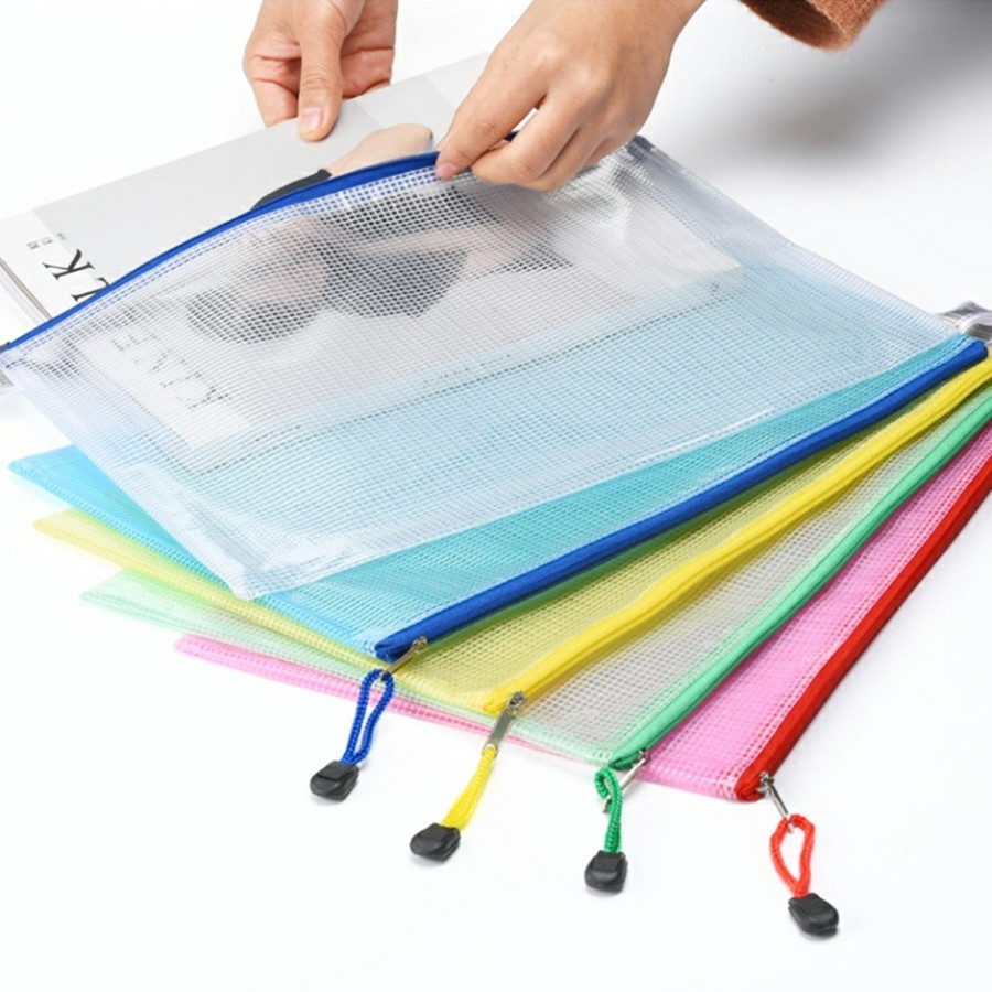 5 teile/los Gridding wasserdichte Reiß verschluss tasche klar pvc a4 Binder Taschen Dokument Stift ablage Produkte Ordner für Büro & Schule