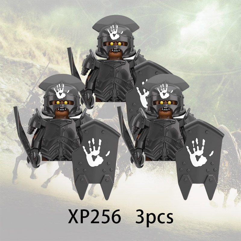 3 pçs senhor anéis elfos orcos exército anão rohan mini figuras de brinquedo ação blocos de construção montagem brinquedos para crianças presente aniversário