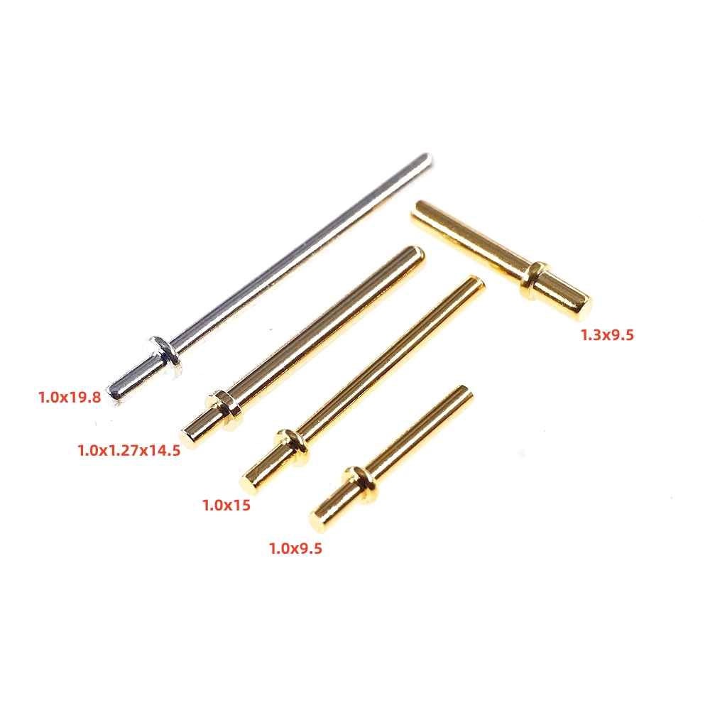 100Pcs 9.5 14.5 15 MM Printed Circuit Male PCB Pins Press-Fit Tip 1 1.3 2 MM Diameter Single Brass Plated Gold 1u Tin Connector