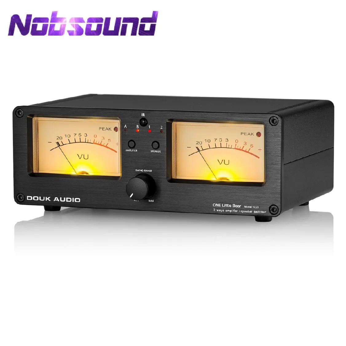 Nobsound Dual Analoge VU Meter DB Paneel Display 2-weg Versterker/Luidspreker Audio Switcher Box Selector Muziek Spectrum Visualizer