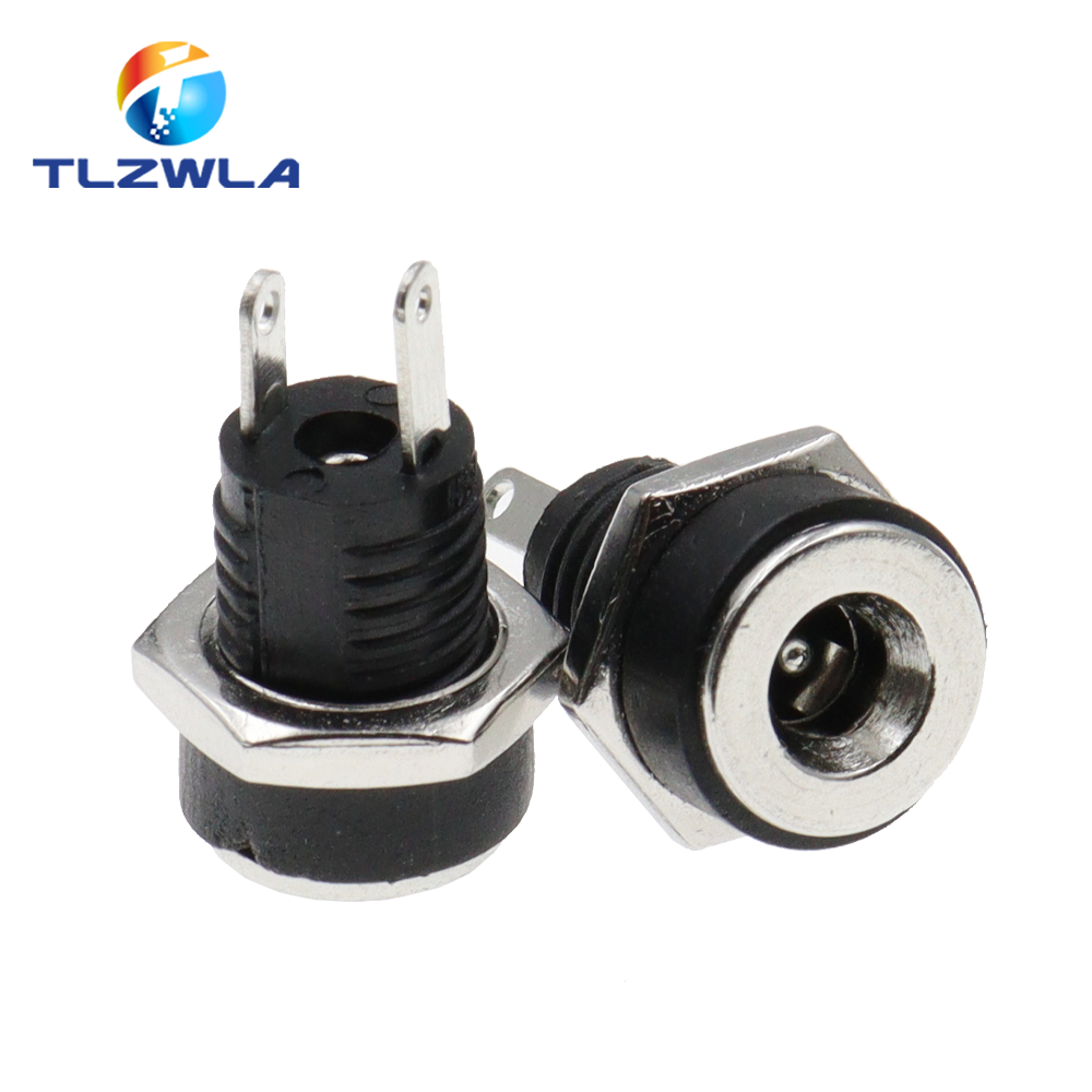 10 Chiếc DC-022B 3A 12V Cho DC Jack Cắm Ổ Cắm Nữ Bảng Điều Khiển Gắn Cổng Kết Nối 5.5 Mm X 2.1mm 5.5 Mm X 2.5Mm DC022B Cổng Kết Nối