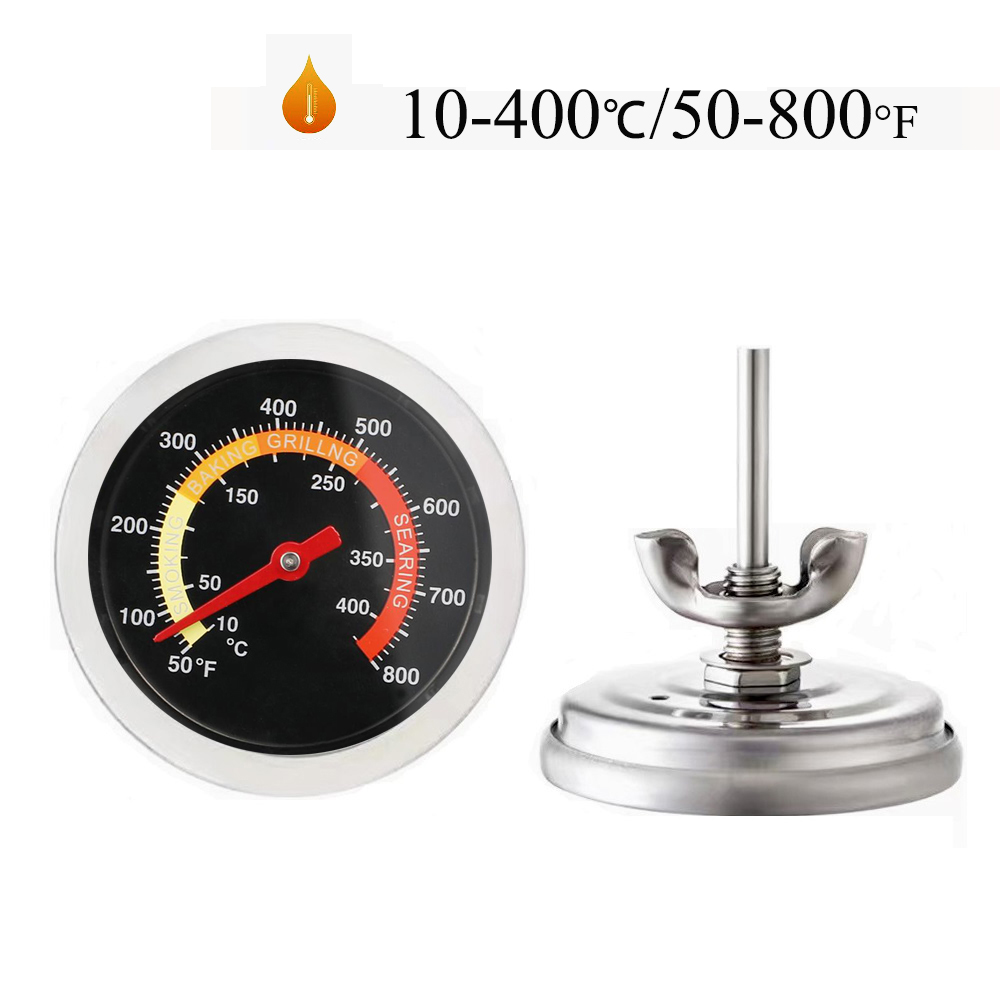 Termómetro de barbacoa al aire libre Termómetro de estufa Termómetro de cocina para carne, medidor de prueba de temperatura de alimentos para horno, parrilla de barbacoa con sonda de calor, 52mm, 10 ℃-400 ℃