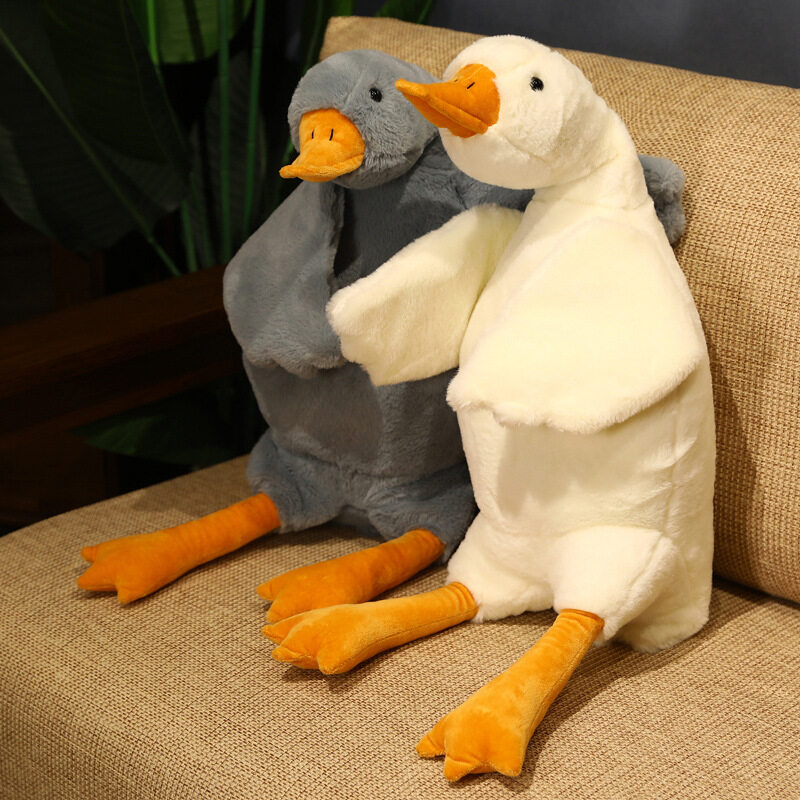 50-190cm Giant Goose Plush Toys Miękkie wypchane poduszki do spania Boba Duck Śliczne zwierzę Big Goosey Mata podłogowa Lalki Dziewczyna Prezenty świąteczne