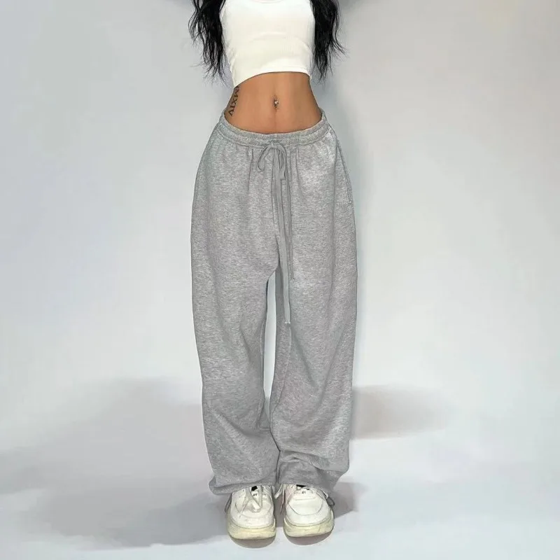 Casual Gray Sweatpants Women Wide Leg Black Joggers Classic Baggy Streetwear Female Oversized Sports Trousers