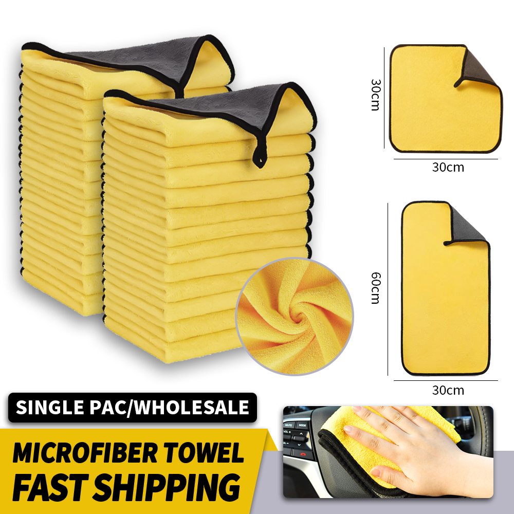3/5/10 Stuks Wasstraat Microfiber Handdoek 30x30/60 Cm Car Cleaning drogen Doek Zomen Car Care Doek Detaillering Wasstraat Handdoek