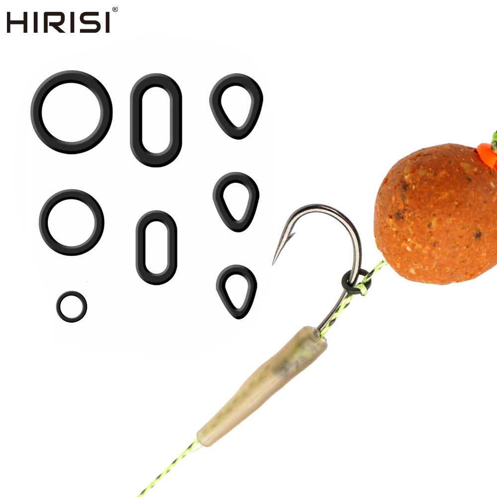 60 Stück Karpfenangeln Boilie Köderringe für Haar-Rigs Pop-Ups Boilies Hookbait Hair Rig Ring Method Feeder Karpfenangeln Zubehör