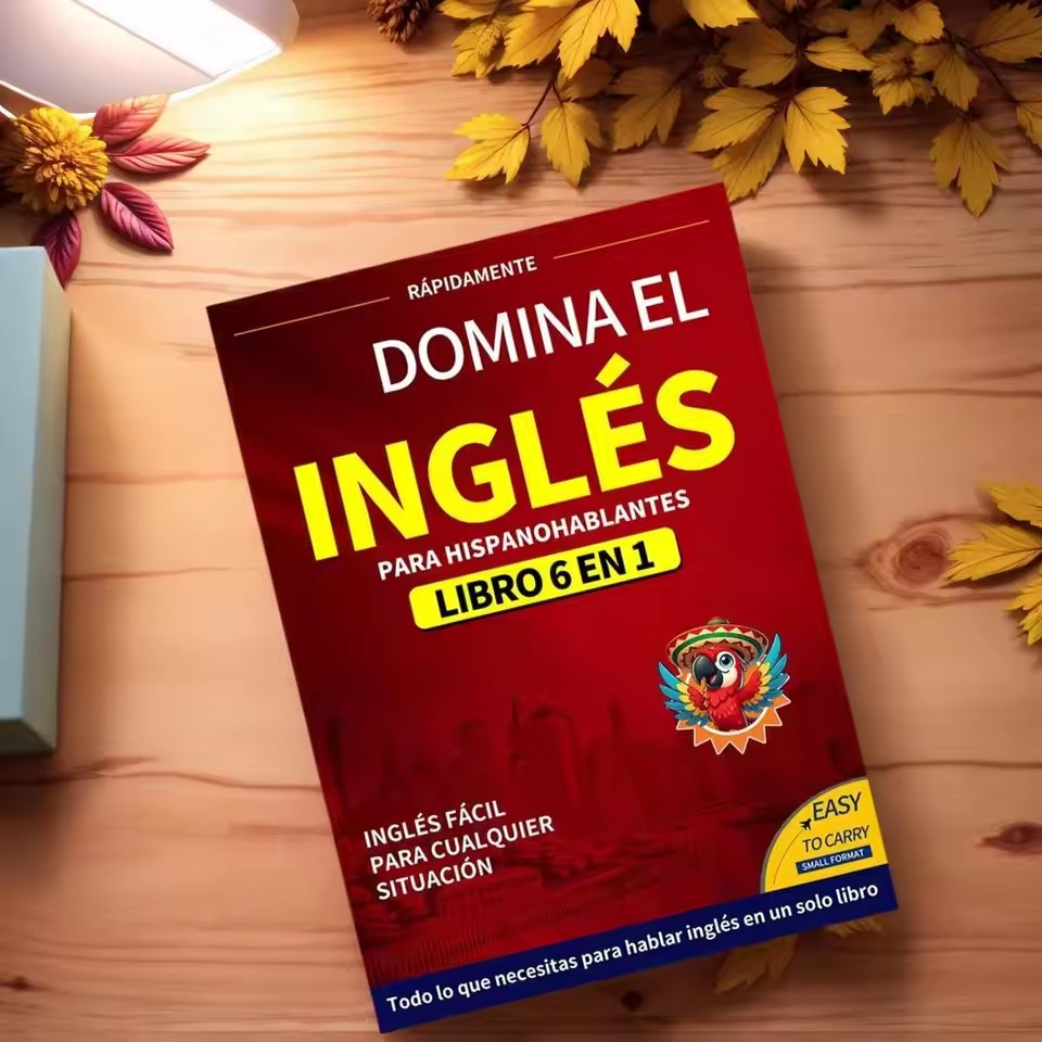 Libros en inglés para principiantes, edición en español 6 en 1, cuaderno de ejercicios en inglés, diccionario fácil para aprender idiomas, suministros de estudio para lectura