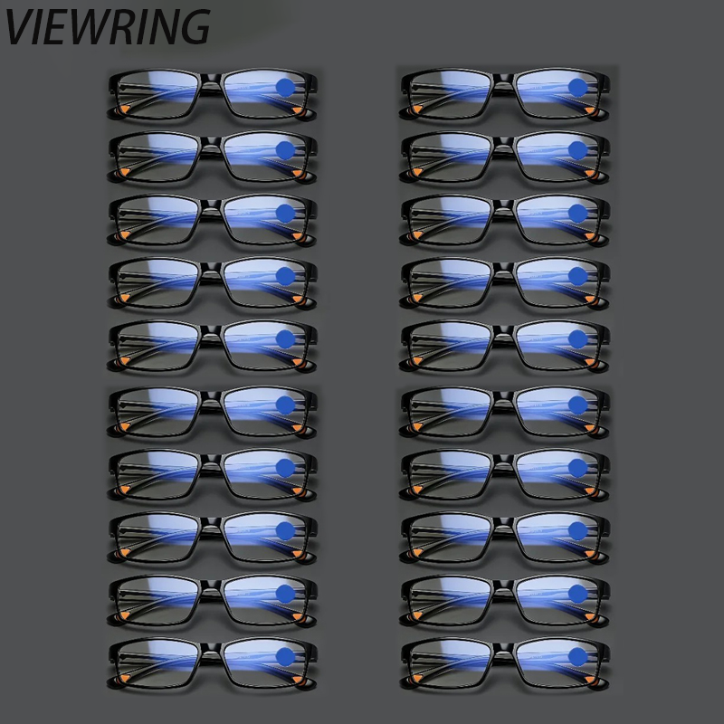 Viewring 20Pcs Square Frame Reading Glasses with Fashionable Color Matching and Presbyopia Glasses Suitable for Men and Women