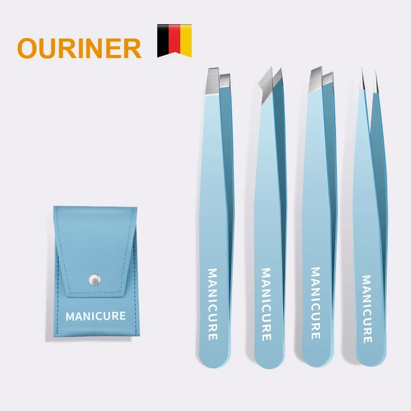Pinzas para cejas, extractor de pelos finos de Belleza del cabello colorido, pinzas para cejas inclinadas de acero inoxidable, herramientas de maquillaje para eliminación