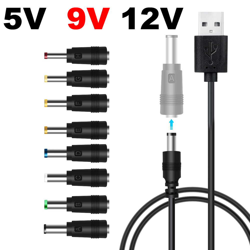 Универсальный кабель питания 5 В, 9 В, 12 В, USB-разъем постоянного тока, разъем для зарядного шнура 55*25, разъем для маршрутизатора, мини-вентилятора, динамика, камеры