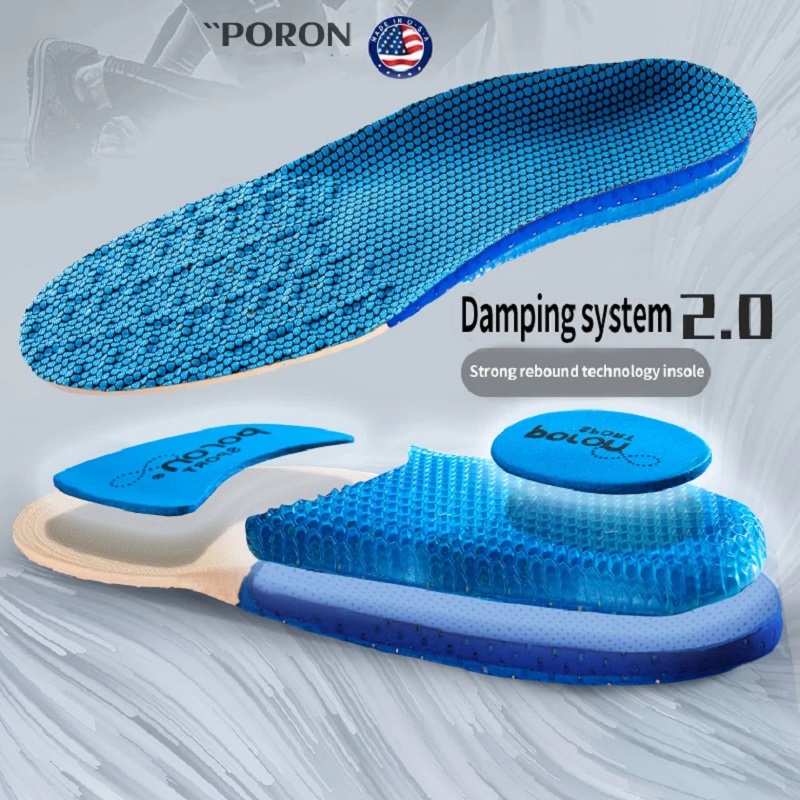 Orthopädische Silikon-Einlegesohlen für Schuhe, hochelastische Sport-Stoßdämpfungs-Einlegesohle für die Fußgewölbeunterstützung, Plantarfasziitis-Schuhsohle