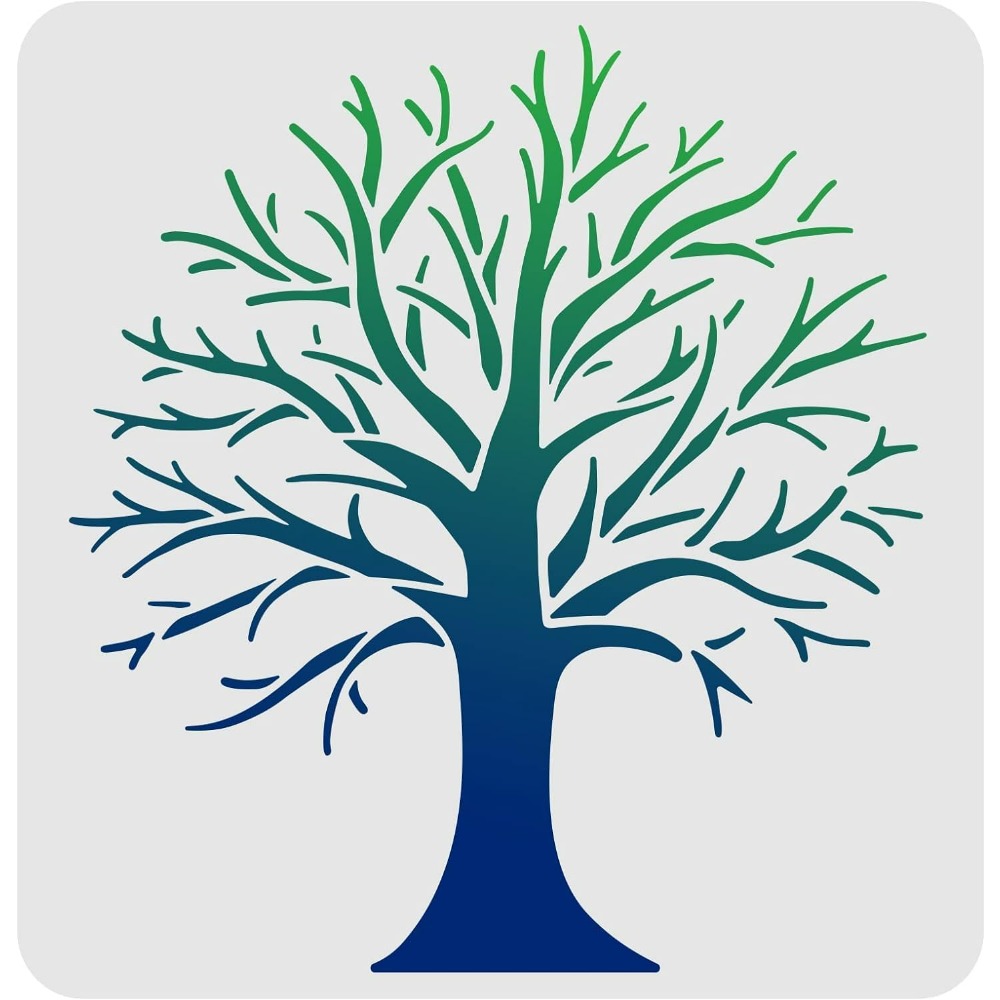 Tree Stencils Template 11.8x11.8inch Plastic Tree Branches Drawing Painting Stencils Square Reusable Stencils for Painting on