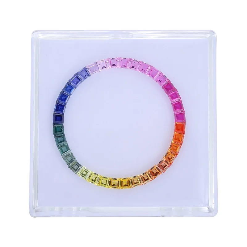 Ruif หินอัญมณีสีเขียวนาโนประดับเพชรโมอิส36ชิ้น/เซ็ตแซฟไฟร์สีรุ้งสำหรับเรือนนาฬิกาขนาด40มม.