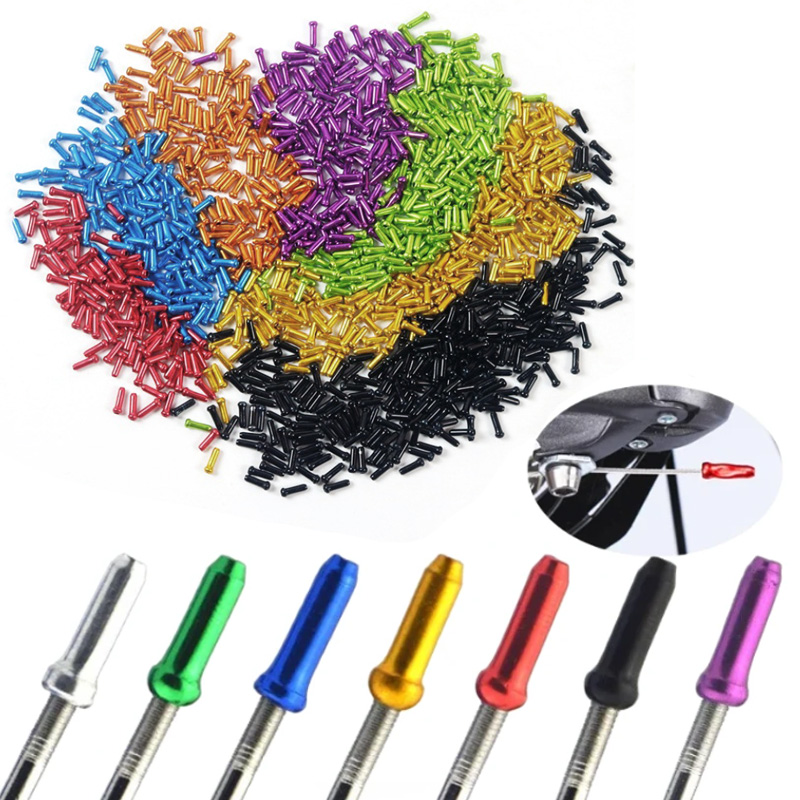 50/100pcs จักรยานสาย End CAPS อลูมิเนียมจักรยานเบรค Shifter CABLE เคล็ดลับ Wire End CAP หลายสีจักรยาน Core หมวก