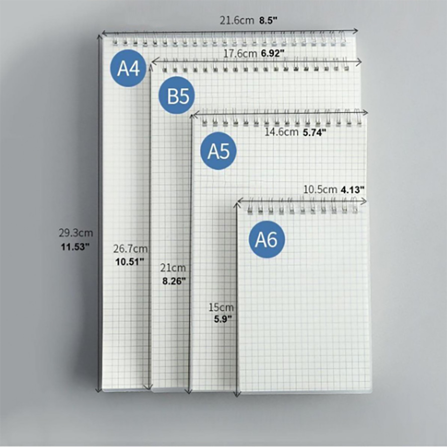 Cuaderno de Espiral A5/B5/A4, Bloc de Notas con Páginas a Rayas, Tapa Dura, 80 Hojas, para Dibujar, Material Escolar y de Oficina