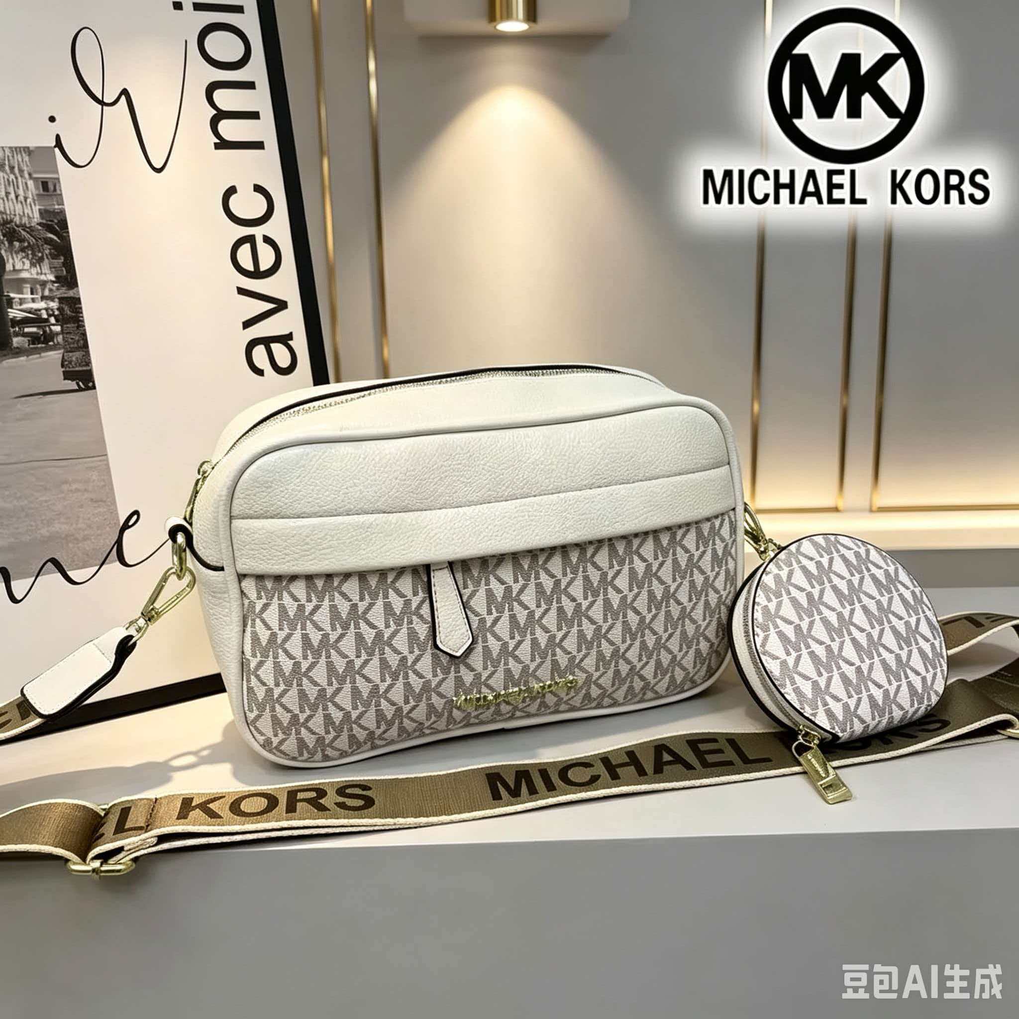 Michael Kors Jet Set Tas Selempang Wanita Motif Perjalanan Mewah Ringan Tas Kamera Multifungsi Produk Baru
