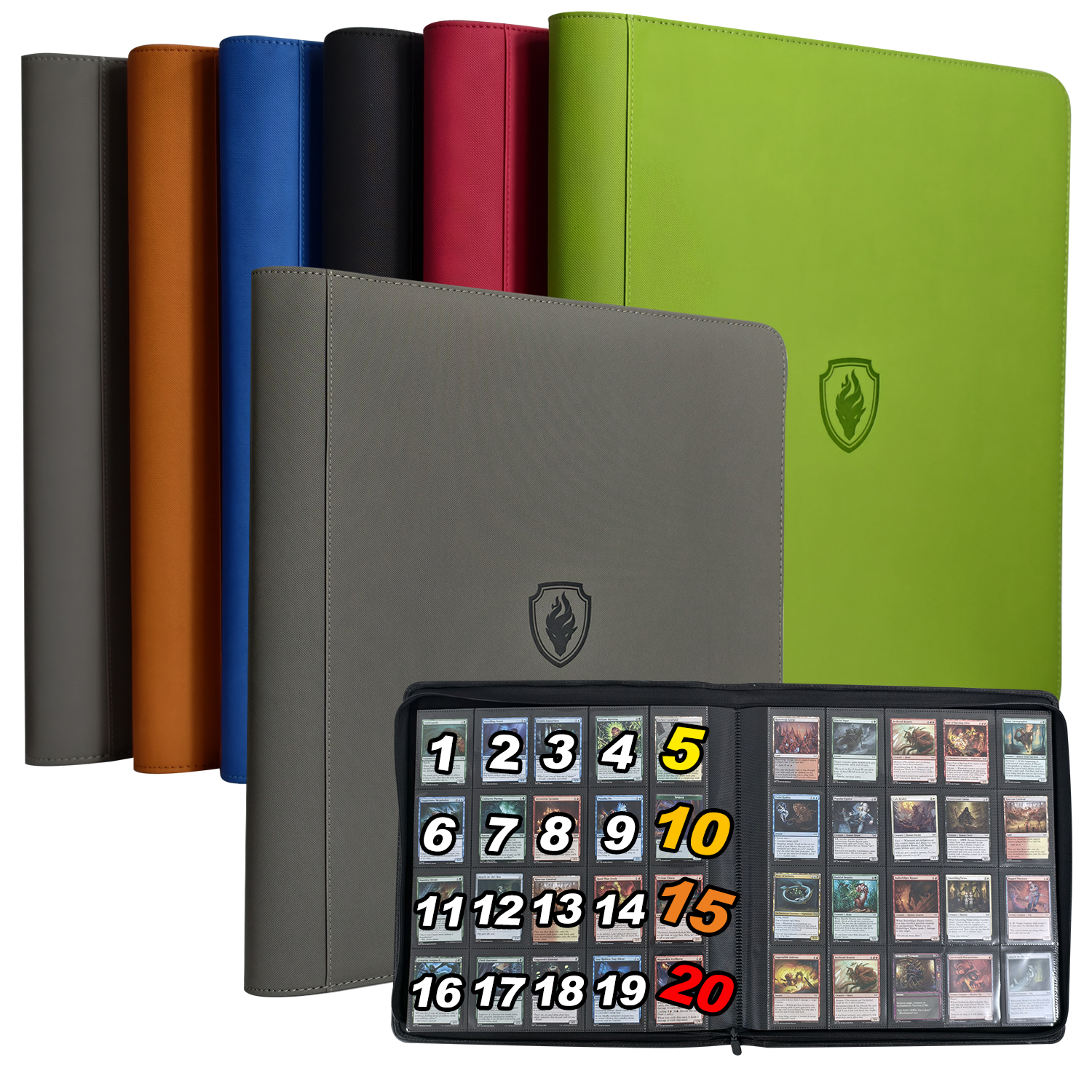 Álbum de Cartas com 20 Bolsos para Colecionadores - Compatível com Cartas de Jogos, Cartas Esportivas e Outras Cartas