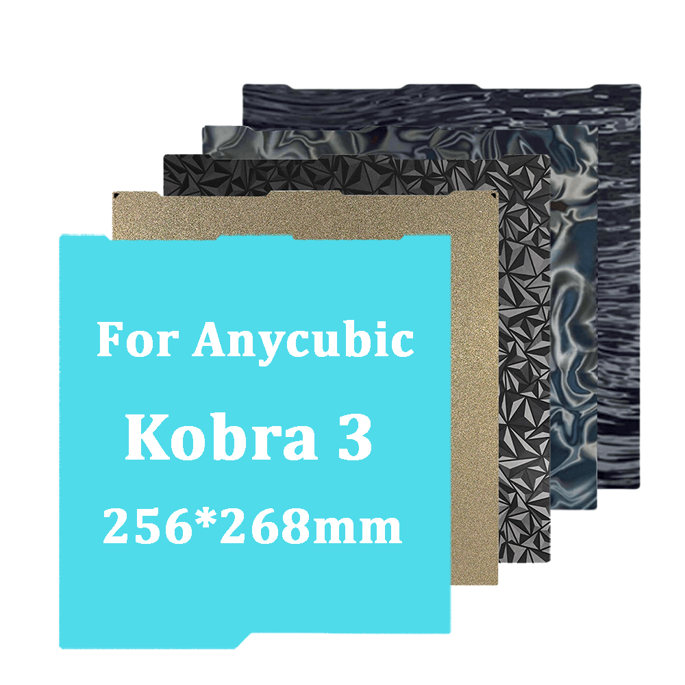 Kobra 3 สร้างแผ่น Kobra 3 Pei Textured PEO 256x268 สําหรับ Anycubic Kobra 3 Combo สร้างแผ่นอะไหล่เตียงความร้อนสองด้าน