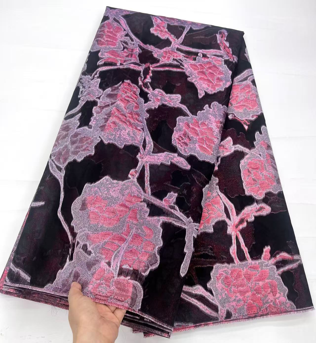 Telas de encaje de Organza con brocado nigeriano de lujo, tela de encaje Jacquard africano de 5 yardas, encaje de tul francés de alta calidad para vestido