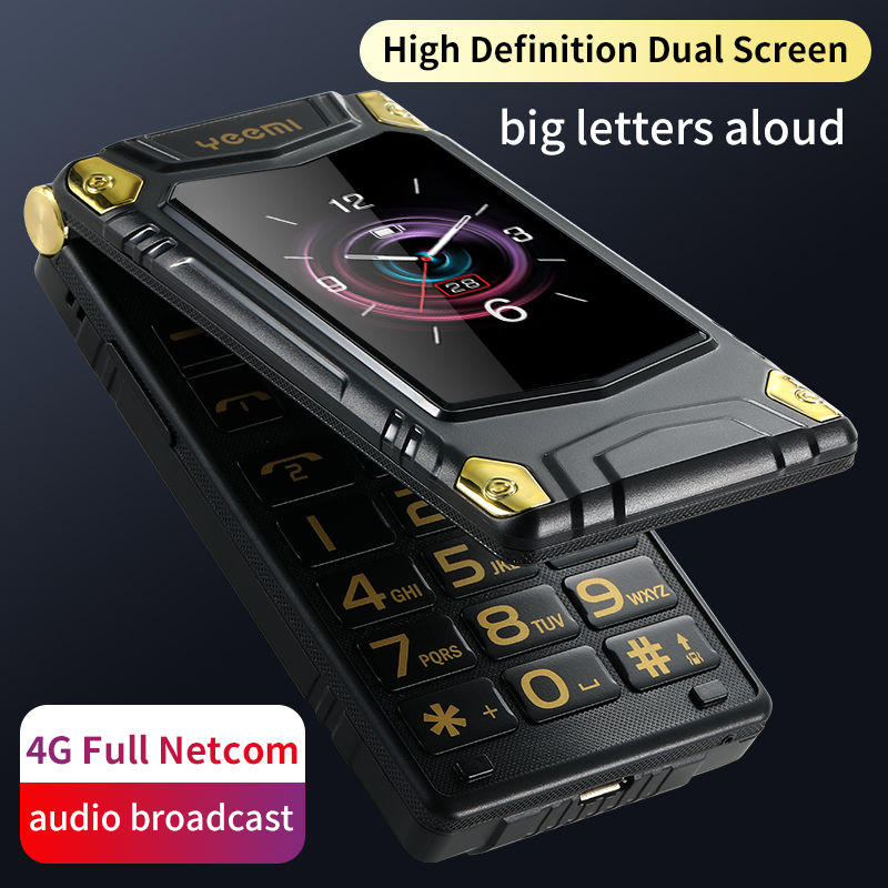 YeeMI M7 + teléfono resistente con función 4G, botón grande, banda completa, teléfono móvil con doble SIM y pantalla Dual para hombre mayor, batería grande de 6800mAh