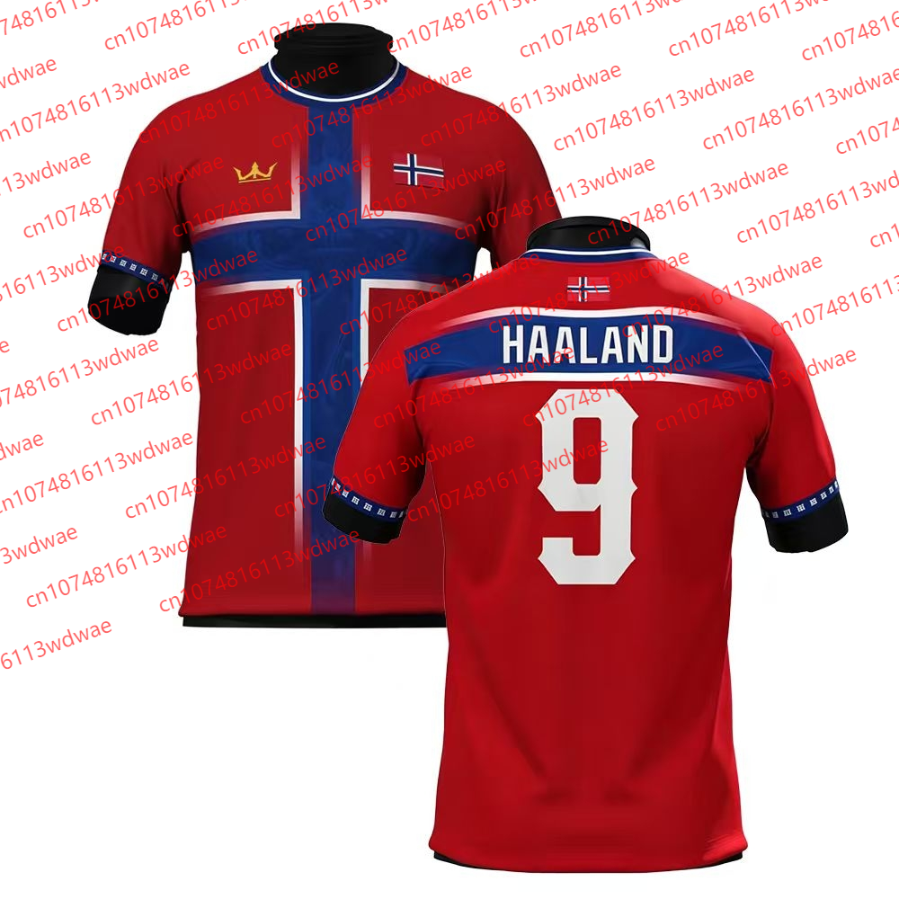 Camisa de Futebol Estilo Noruega, Jersey de Secagem Rápida Haaland 9, Jersey de Futebol para Treinamento ao Ar Livre, Edição Especial para Crianças