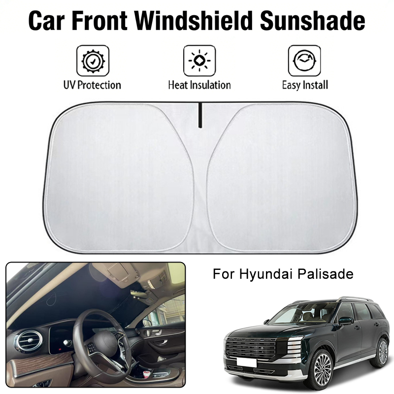Osłona przeciwsłoneczna na przednią szybę samochodu do Hyundai Palisade, blokująca promienie UV, izolująca ciepło, akcesoria do ochrony wnętrza samochodu przed słońcem.