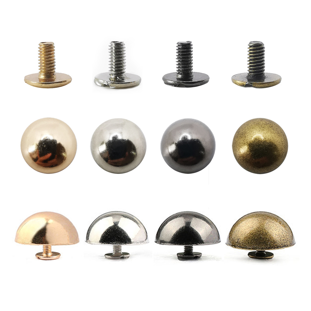 10 set Paku Kancing Dome Cap, Paku Kancing Kepala Bulat, Paku Kancing Punk, Paku Kancing untuk Pakaian, Sabuk Kulit, Dompet, Dekorasi, Pengikat, Aksesoris DIY
