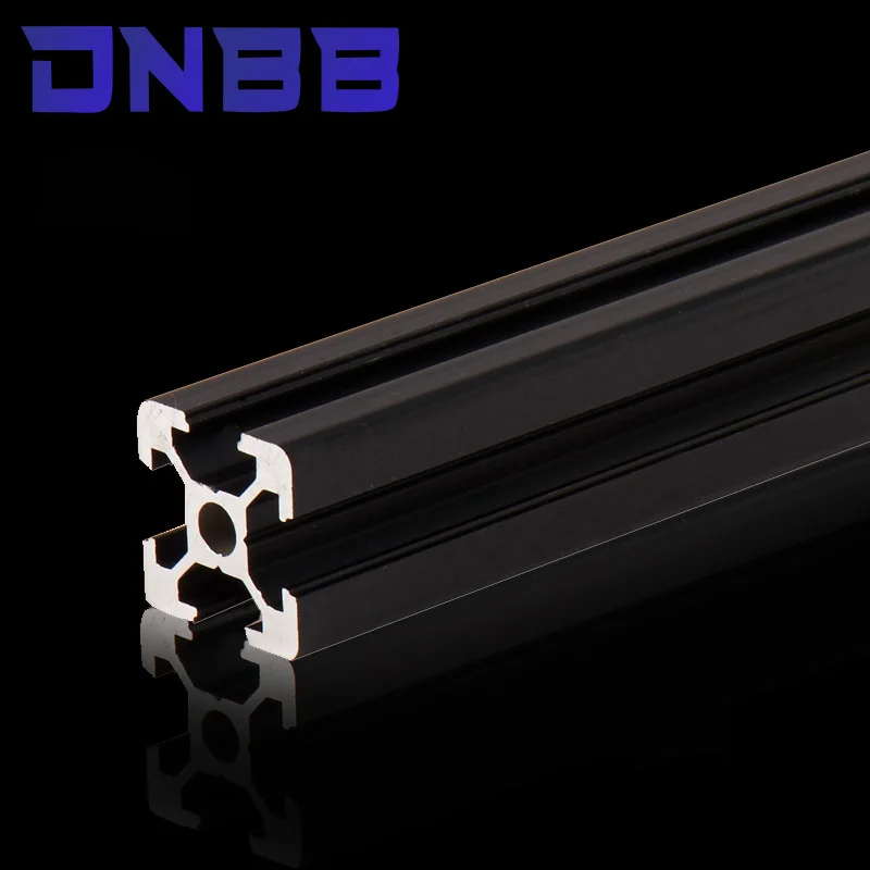 1pc preto 2020 padrão da ue perfil de alumínio anodizado 100- 800mm adequado para diy cnc máquina de gravura da impressora 3d