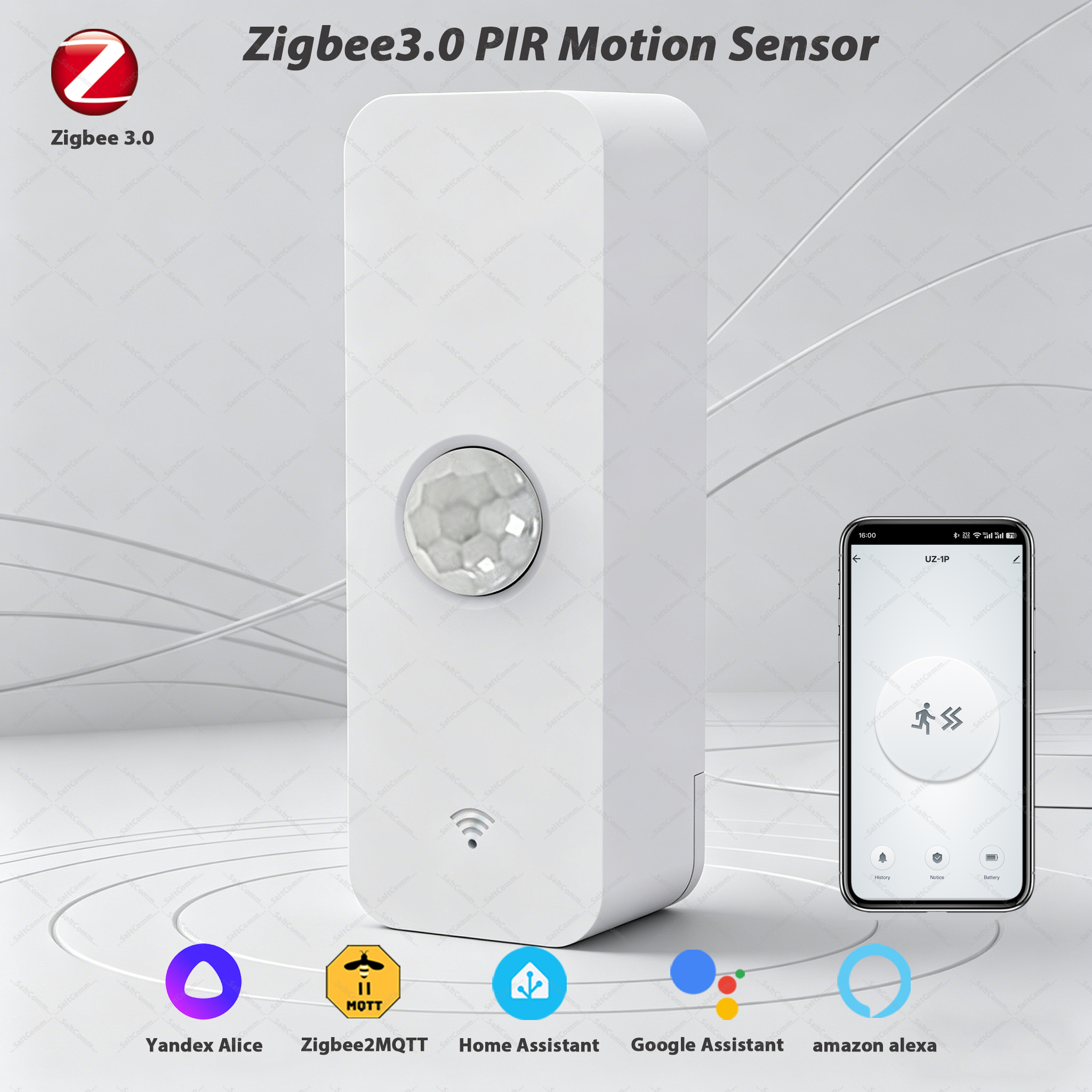 Датчик движения Zigbee 3.0 PIR, инфракрасный детектор для умного дома, защита от вторжений, работает с Яндекс, Zigbee2MQTT, Home Assistant