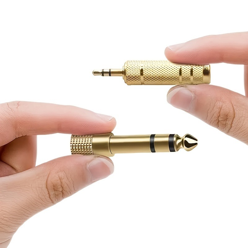Paquete de 2 adaptadores de audio de 6,5 mm a 3,5 mm y 3,5 mm a 6,5 mm de 1/4 pulgadas a 1/8 pulgadas y 1/8 pulgadas a 1/4 pulgadas Adecuado para auriculares