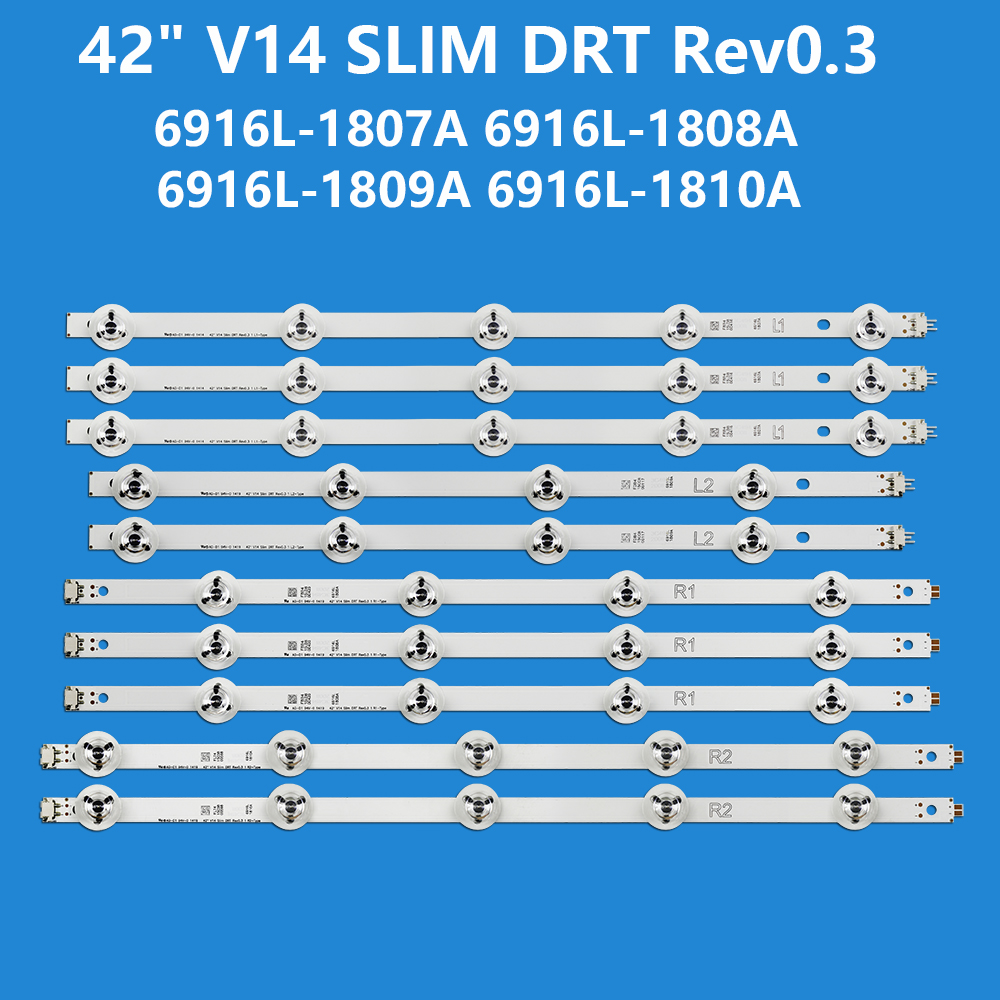 10 Uds barra de retroiluminación LED para Panasonic TX-42AS750E TX-42AS740E TX-42AS740B TX-42AS650B 6916L-1807A 1808A 1809A 1810A