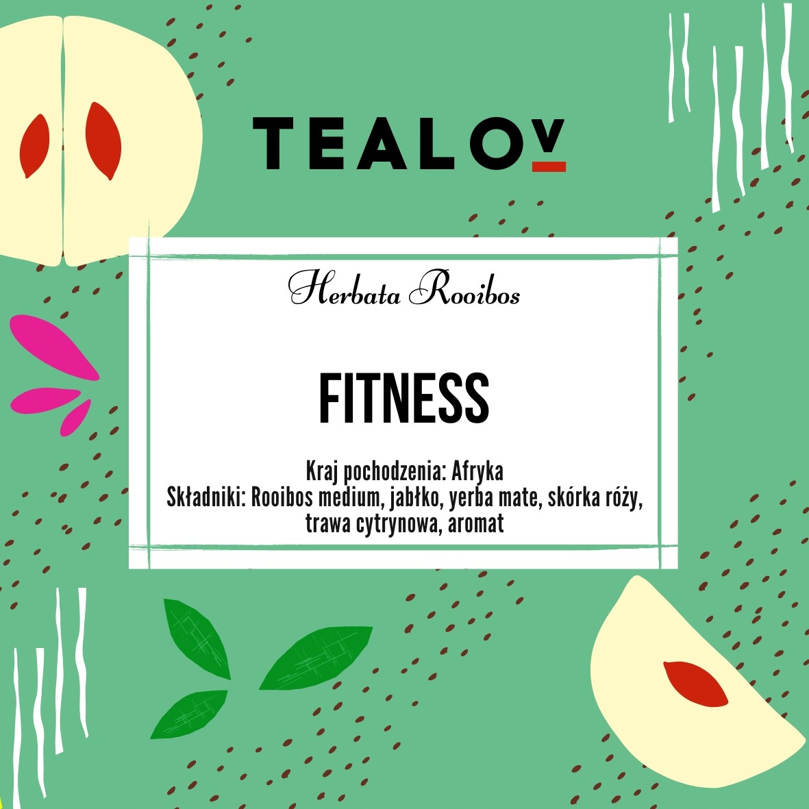 TEALOV roter FITNESS-Tee 50g