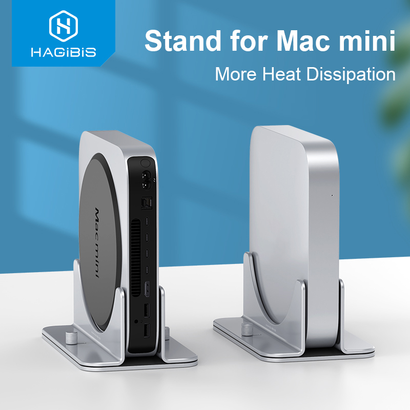 Hagibis Vertikaler Ständer für Mac Mini, Aluminiumlegierung, Laptop-Desktop-Ständer, rutschfest, verstellbar, Computerhalter für Apple MAC Mini