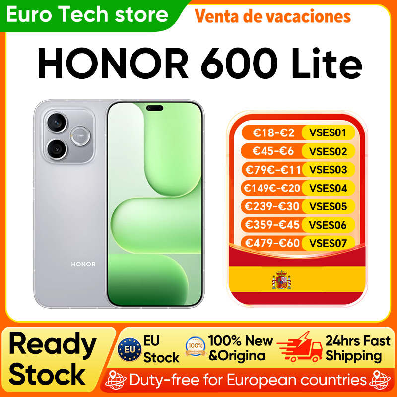 HONOR 600 Lite 5G Smartphone Versione EU MediaTek Dimensity 7100 Elite Display AMOLED da 6,6" 120Hz 6520mAh 45W SuperCharge 108MP