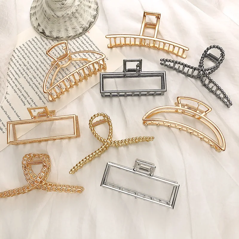 Gold Geometric Metal Claw Clip for Women Large Size Hairpin Headband Hair Crab Hair Accessories 2026 Fashion Trend