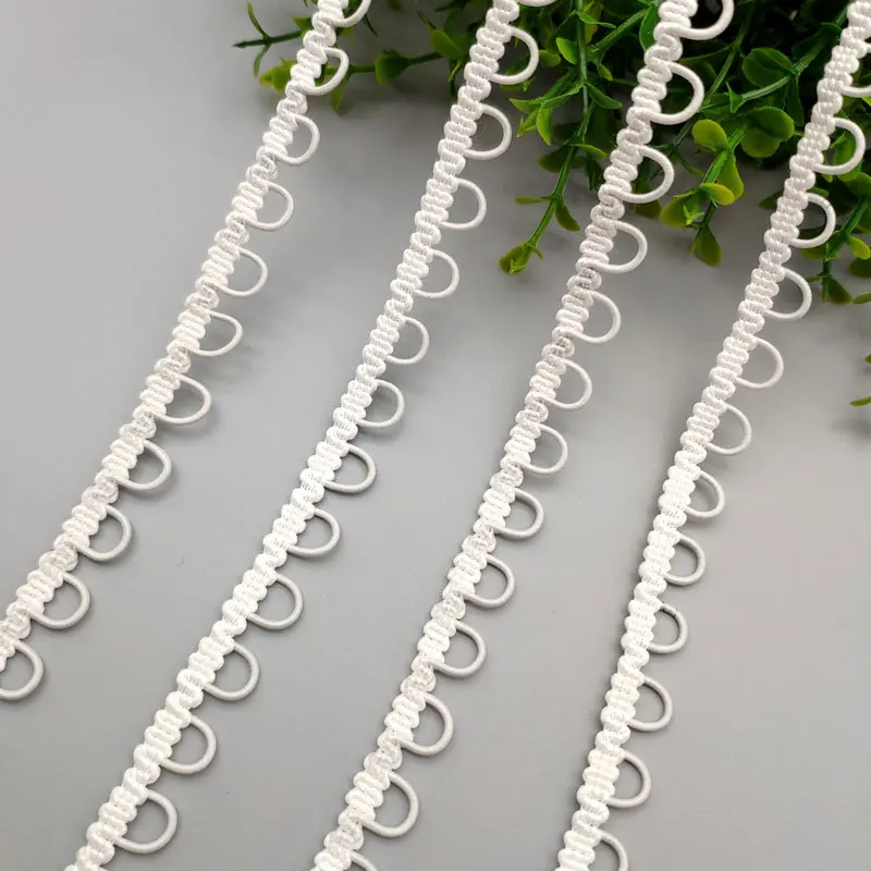 5 หลาElastic Trimmingsสําหรับเสื้อผ้ายืดหยุ่นโพลีเอสเตอร์ปุ่มHole COLLAR BUCKLE LOOPลูกไม้webbingเข็มขัดหู