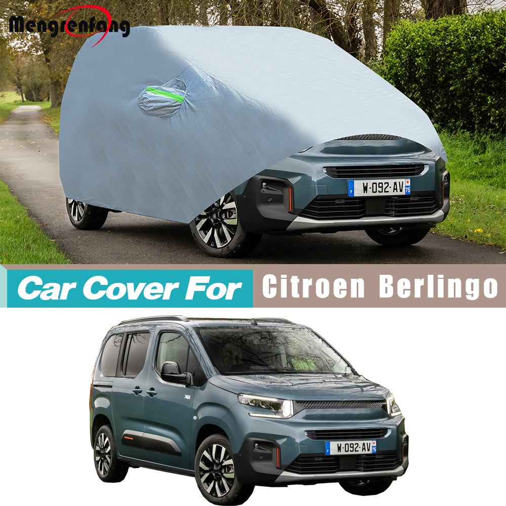 Penutup Mobil Penuh untuk Citroen Berlingo Luar Ruangan Anti-UV Pelindung Sinar Matahari Hujan Salju Perlindungan Debu Penutup 10A