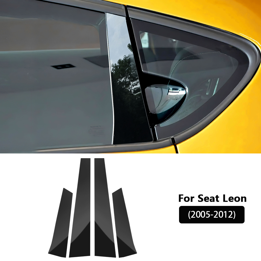 Наклейка на окно, дверь, стойку B для Seat Leon MK2 2005 2006 2007 2008 2009 2010 2011 2012 SEAT Altea, глянцевая черная