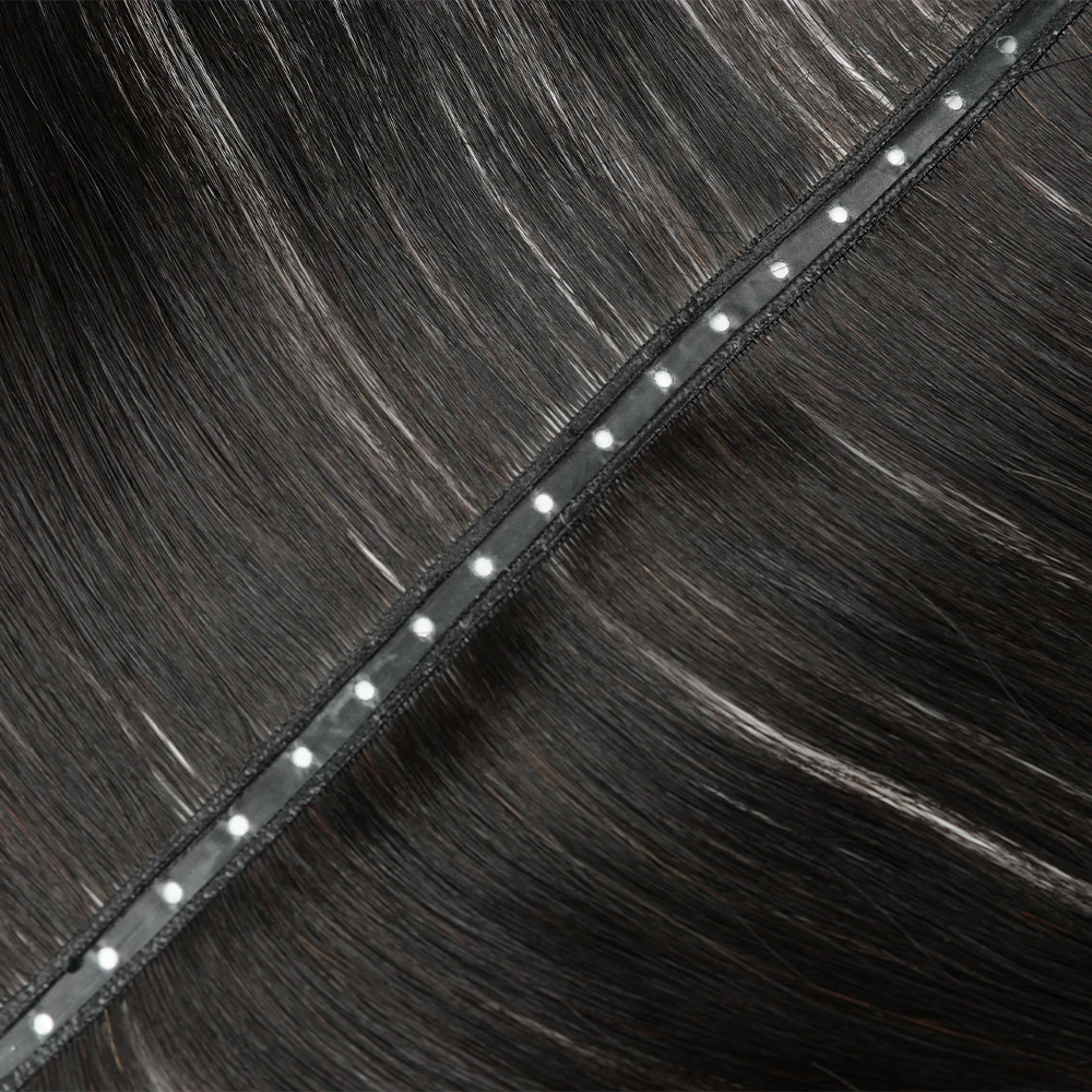 DIYOMO 100g 14-24 pollici Extension per capelli a trama a farfalla Rams, Extension a trama invisibile in PU con fori, Extension a trama Highlight Genius