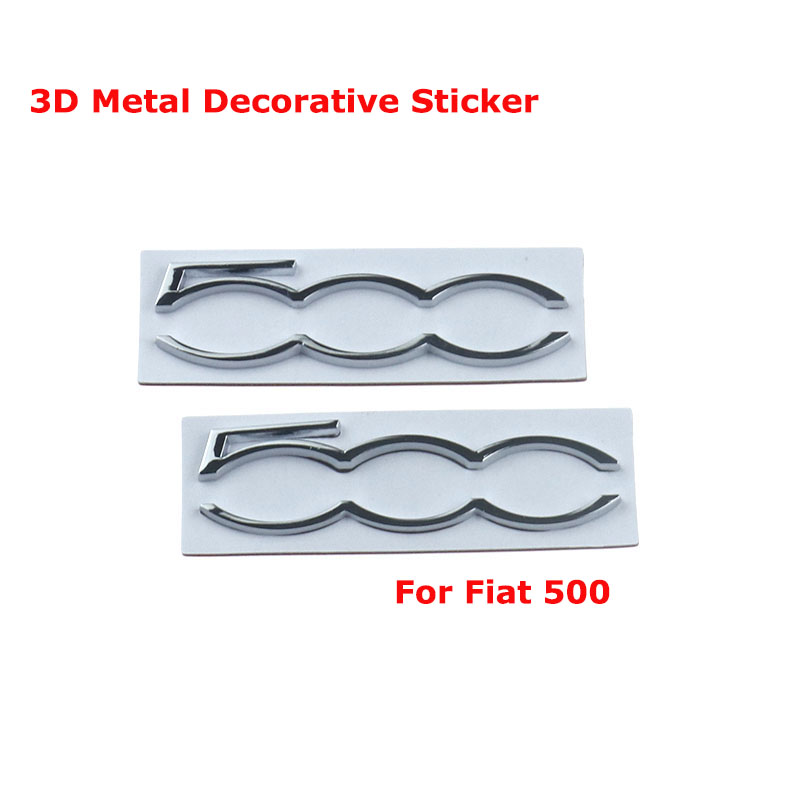 2 Stuks Metalen Decal Auto Styling 3D Badge Brief Decoratieve Stickers Voor Fiat 500 Punto Bravo Stilo Panda Abarth 124 695 accessoires