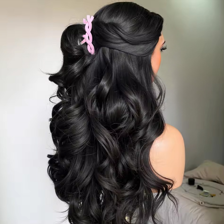 Parrucca Brasiliana Body Wave 13x6, 38 Pollici, con Pizzo HD Trasparente, Capelli Umani, Densità 200, Pre-Pizzicata, 13x4