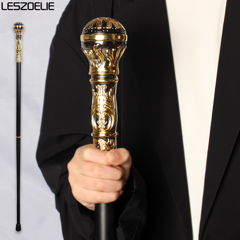 Bastón desmontable de oro con negro para hombre, bastón de lujo de 93cm, a la moda, elegante, Vintage, para fiesta