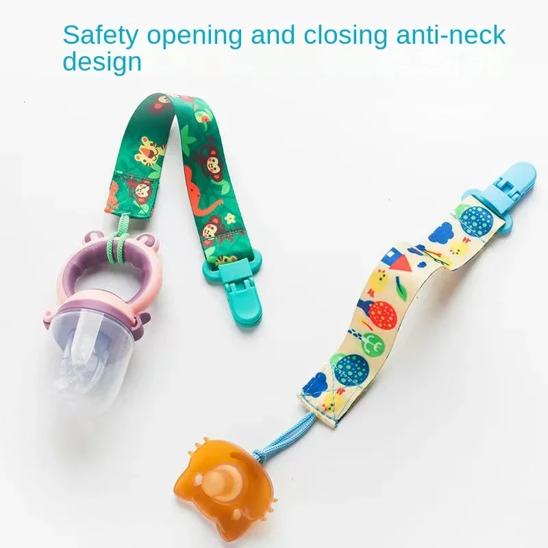 4 ピース/セット新生児おしゃぶりチェーンクリップ両面プリントおしゃぶりベルトおしゃぶりホルダー幼児授乳