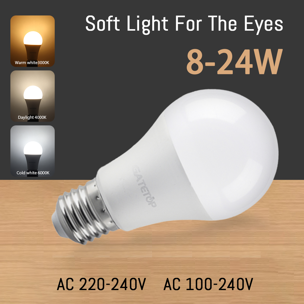 4 個 E27 B22 ベース Led 電球 8 ワット 18 ワット 20 ワット 24 ワットランプハイトルーメン AC220V 230V 110V ライトランプ家庭用リビングルーム照明