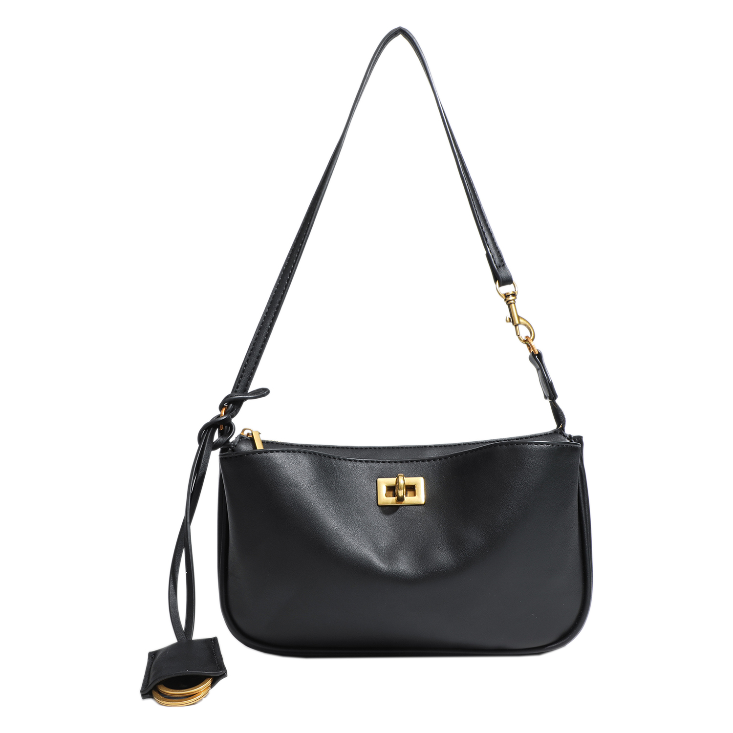 Damska luksusowa torebka na ramię ze skóry licowej - Klasyczna torba typu tote w stylu Paryża, prosta torebka crossbody z metalową klamrą do noszenia pod pachą.