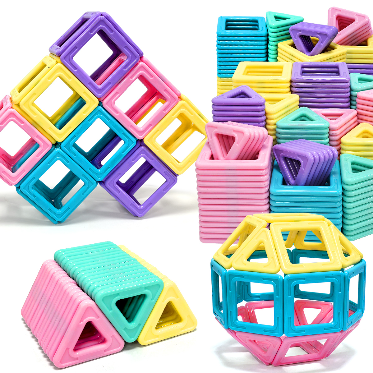 Brinquedo de construção de bloco magnético – Design de quebra-cabeça 3D colorido, melhora a criatividade e habilidade motora fina, presente perfeito de Halloween e aniversário